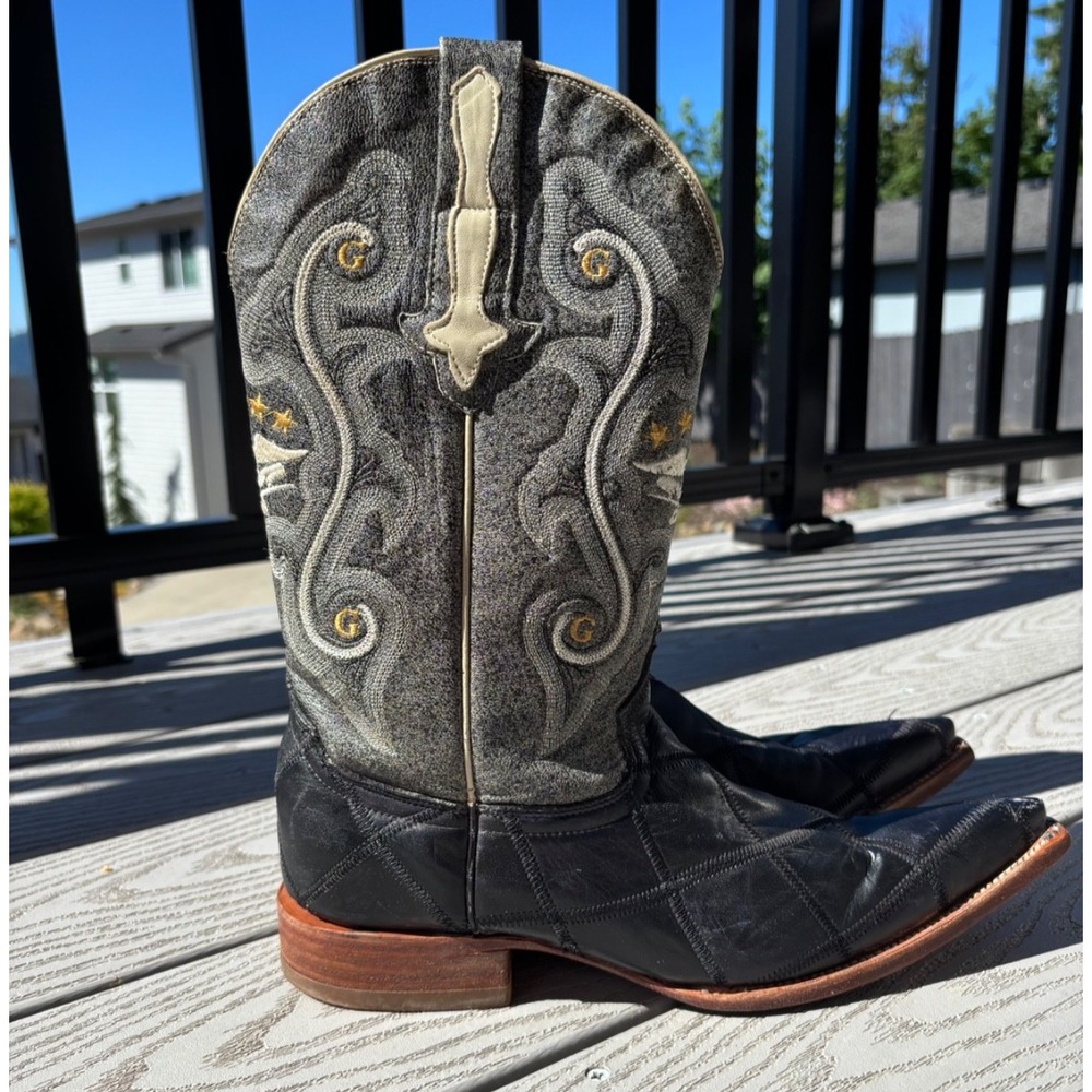 El General 1901 Western‎ Cowboy Outdoor Rodeo Boots Black Leather Men's Size 7